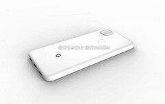 Un renderizado de Pixel 4a. (Fuente: OnLeaks/91Mobiles)