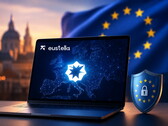 Un ordenador portátil con el proveedor europeo de servicios de IA Eustella