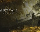 Ilustración principal de «Mistfall Hunter» que destaca el mundo de fantasía oscura de Gyldenmist.