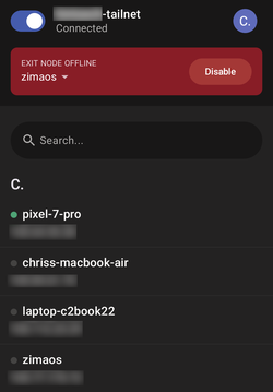 Tailscale en un smartphone