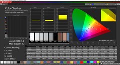 CalMAN ColorChecker (espacio de color de referencia P3, fuente: Mac Studio)