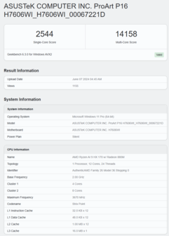 Puntuación Geekbench 6 OpenCL de Radeon 890M en Asus ProArt P16. (Fuente: Geekbench)
