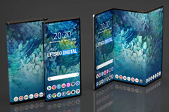 Un nuevo render de &quot;Samsung Tri-Fold&quot;. (Fuente: LetsGoDigital)