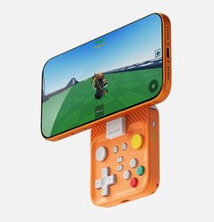 El mando de juegos a presión Abxylute M4 se acopla magnéticamente a los teléfonos compatibles con MagSafe de Apple. (Fuente de la imagen: Abxylute)