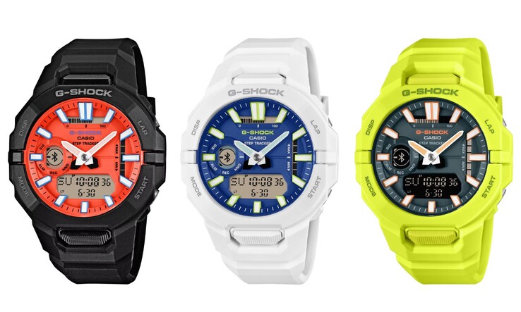De izquierda a derecha: los relojes Casio G-Shock GBA950-1A4, GBA950-7A2 y GBA950-9A3