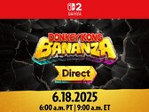 Teaser del Direct de Donkey Kong Bananza. El miércoles 18 de junio el Direct desvelará alguna información sobre el próximo juego de Switch 2 (Fuente de la imagen: Nintendo)