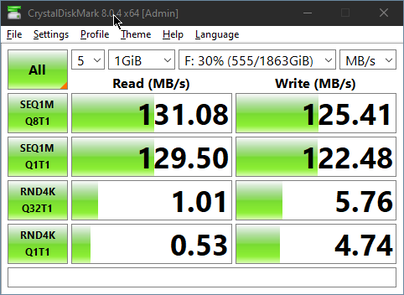 CrystalDiskMark 8 - Disco duro SATA de 2 TB a 5400 RPM