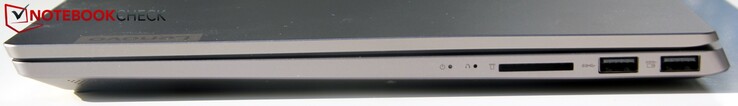 Derecha: Lector de tarjetas SD, 2x USB-A (3.1)