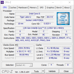 Información del sistema CPU-Z: CPU