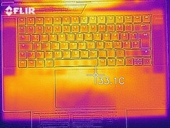 Distribución del calor en reposo (parte superior)