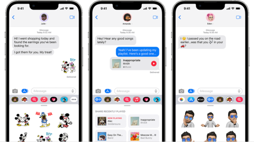 iMessage ofrece una experiencia fluida, pero la situación cambia cuando los usuarios de iPhone envían mensajes de texto a los que no son usuarios de iMessage (Fuente: Apple)