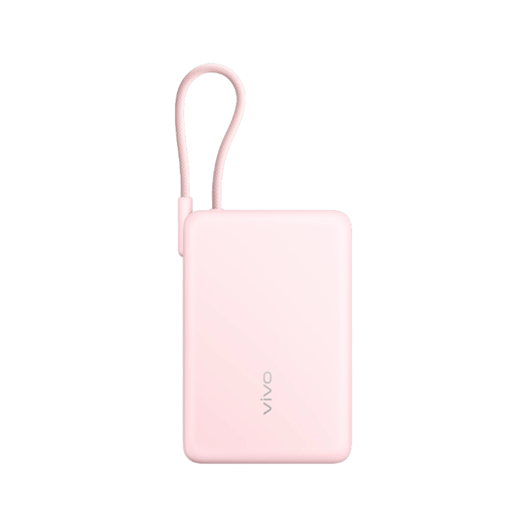 El vivo 33W Power Bank con cable incorporado 10000mAh (rosa). (Fuente de la imagen: vivo)