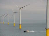 Un barco en el parque eólico marino de Rampion (Fuente de la imagen: Rampion)