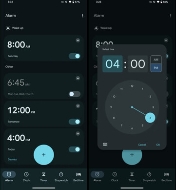 La aplicación Reloj de Google en la actualidad. (Fuente de la imagen: 9to5Google)
