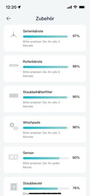 Una página de resumen independiente muestra cuándo es necesario sustituir determinadas piezas. (Fuente de la imagen: Notebookcheck)