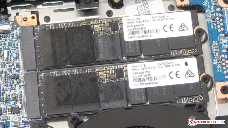 El X20 tiene dos SSD PCIe-4 a bordo.