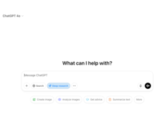 Los usuarios del plan gratuito de ChatGPT pueden ahora &quot;investigar en profundidad&quot; cinco veces al mes. (Fuente de la imagen: OpenAI)