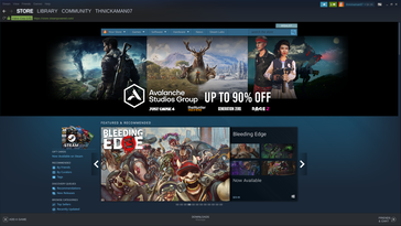 Steam para Linux funciona como se esperaba. Los juegos compatibles pueden ser instalados y lanzados desde el frontend.