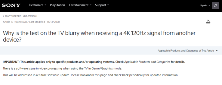 Sony reconoció en silencio el problema de la pantalla de 4K/120 Hz que afectaba a los televisores XH90, XH900H, X9100H y XH92. (Fuente de la imagen: Sony)