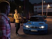 Captura de pantalla del tráiler de revelación de Clutch que muestra un coche de carreras BMW modificado.