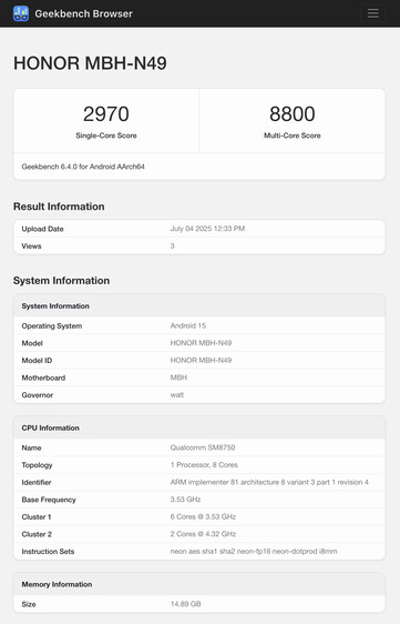 (Fuente de la imagen: Geekbench)