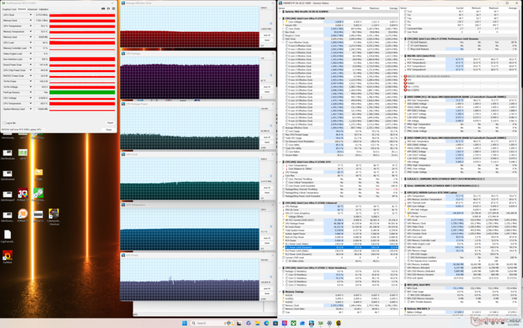 Tensión de Cyberpunk 2077 (modo Rendimiento con Cooler Boost desactivado)