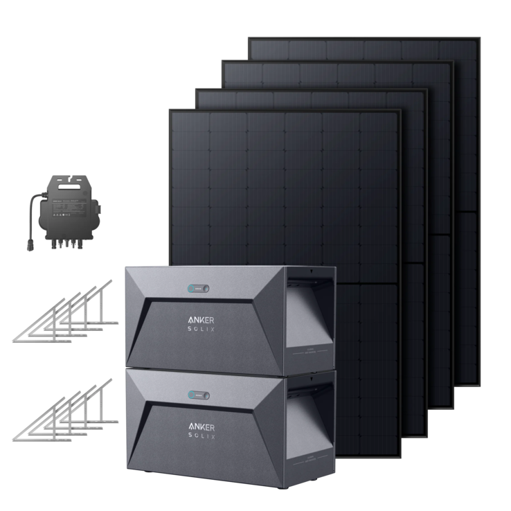 El Anker SOLIX Solarbank Dual System con soportes (1640W | 3200Wh). (Fuente de la imagen: Anker)