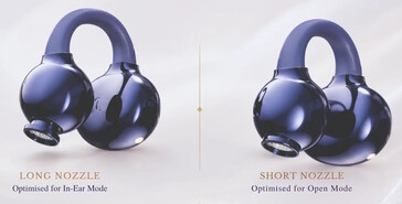 Los Kinera Sylvie incorporan boquillas acústicas retráctiles que permiten utilizarlos como auriculares intraauriculares o de oído abierto.
