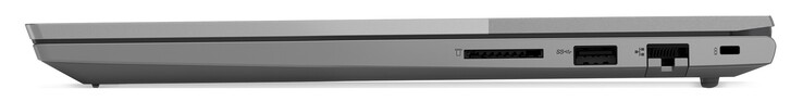 Lado derecho: Lector de tarjetas SD, 1x USB-A 3.0 Gen1, GigabitLAN, bloqueo Kensington