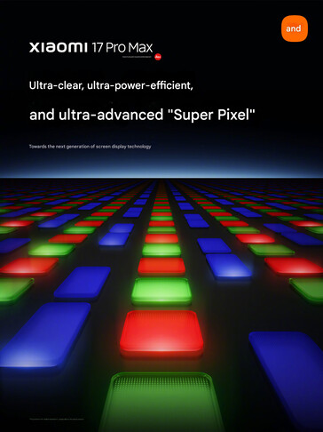 La pantalla Super Pixel del Xiaomi 17 Pro Max (Fuente de la imagen: Xiaomi - machine translated)
