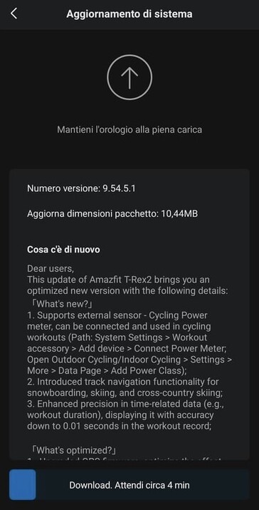 Las notas de actualización de la versión 9.54.5.1. (Fuente de la imagen: Gadgets &amp; Wearables)