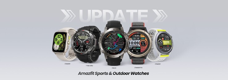 La nueva actualización de Amazfit está disponible para varios smartwatches Cheetah, Falcon y T-Rex Ultra. (Fuente de la imagen: Amazfit)
