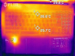 Desarrollo del calor durante el funcionamiento al ralentí (arriba)