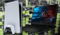 Una consola (PS5) o un portátil (MSI GP66 Leopard) pueden ser opciones más inteligentes que las tarjetas gráficas de sobremesa Ampere para los jugadores. (Fuente de la imagen: Sony/MSI/Greg Salazar - editado)