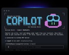 Interfaz CLI de GitHub Copilot ejecutándose en una ventana de terminal.