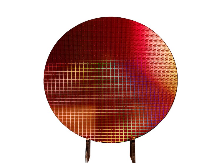 Una oblea de las APU Intel Panther Lake Core Ultra 300.