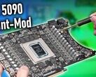 RTX 5090 modificada (fuente de la imagen: canal de YouTube de der8auer)