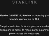 Los mensajes de reducción de precios (imagen: Starlink)