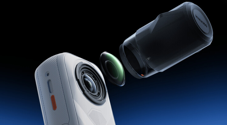 La Insta360 X5 Satin White Limited Edition admite lentes reemplazables, a diferencia de la DJI Osmo 360. (Fuente de la imagen: Insta360)