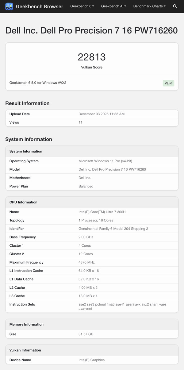 (Fuente de la imagen: Geekbench)