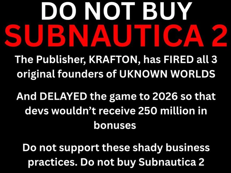 Fans en el subreddit Subnautica pidiendo un boicot. (Fuente de la imagen: Specialist-Target461 en Reddit)