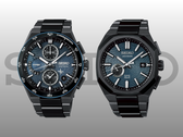 El Seiko Astron SSH187J1 (izquierda) y el SSJ039J1 (derecha), fotografiados sobre un fondo degradado gris-negro y el logotipo de Seiko. (Fuente de la imagen: Seiko - editado)