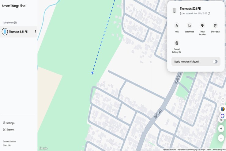 La localización offline de Samsung se basa en una red de dispositivos Galaxy cercanos para retransmitir de forma anónima y segura señales Bluetooth Low Energy. (Fuente de la imagen: Notebookcheck - Darryl Linington)