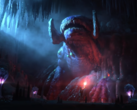 Captura de pantalla de Steam de Subnautica Below Zero que muestra un leviatán congelado en una cueva