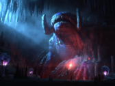 Captura de pantalla de Steam de Subnautica Below Zero que muestra un leviatán congelado en una cueva
