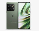 Há rumores de que o OnePlus 10T será lançado em duas cores, incluindo a tonalidade verde mostrada nos renderizadores de CAD vazados. (Fonte de imagem: @OnLeaks & SmartPrix)