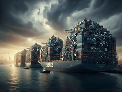 en Alemania se reciclaron 747.000 toneladas de residuos electrónicos para la extracción de valiosas materias primas. Esto corresponde a la enorme capacidad de carga de siete de los mayores buques portacontenedores del mundo. (Imagen: Google Gemini AI)