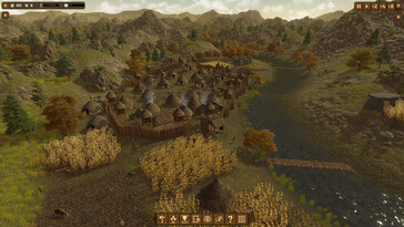Una imagen que muestra una ciudad en Dawn of Man.