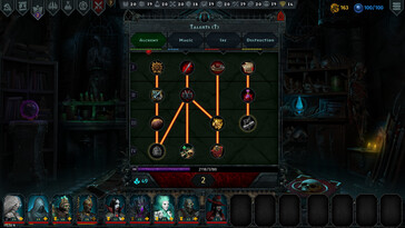 Una imagen que muestra un árbol de talentos en Iratus: El Señor de los Muertos.