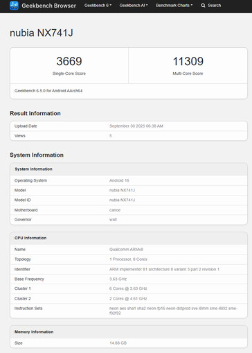 (Fuente de la imagen: Geekbench)